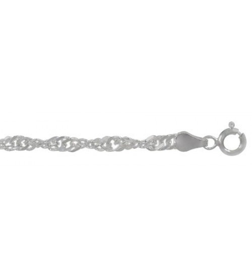 3.5mm Singapore Chain - 7" - 22" Length, Sterling Silver